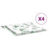 vidaXL Stuhlkissen 4 Stk. Blattmuster 40x40x3 cm Stoff