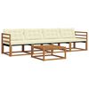 vidaXL Outdoor-Sofagarnitur mit Kissen 5 pcs Natur und Creme