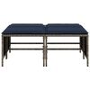 vidaXL Gartenhocker mit Kissen 4 Stk. Grau Poly Rattan