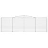 vidaXL Gabionen mit Hochbogen 9 Stk. 400x50x120/140cm Verzinktes Eisen