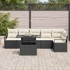 vidaXL Garten-Sofa-Set mit Speicher 7 pcs Schwarz Poly Rattan
