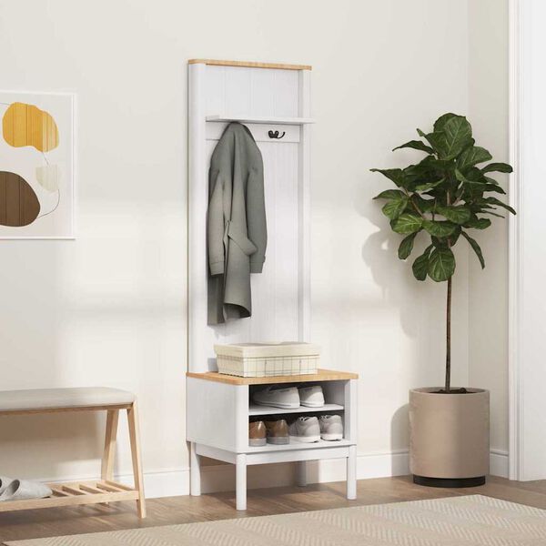 vidaXL Flurschrank FLORO Wei&szlig; 50 x 40 x 158 cm Massivholz Kiefer