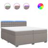 vidaXL Boxspringbett mit Matratze Taupe 200x200 cm Stoff