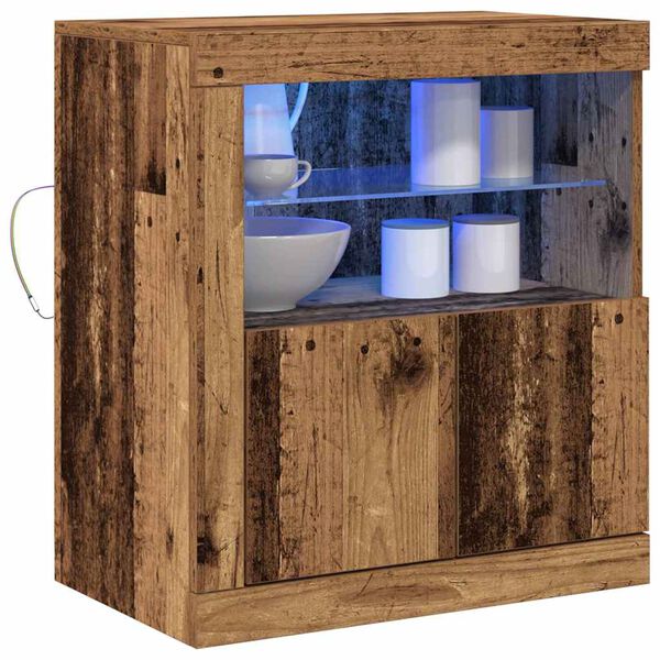 vidaXL LED-Sideboard Braun 60,5 x 37 x 67 cm Holzwerkstoff
