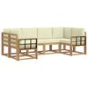 vidaXL Outdoor-Sofagarnitur mit Kissen 6 pcs Wei&szlig; und Creme