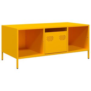 vidaXL Couchtisch Senfgelb 101,5x50x43,5 cm Kaltgewalzter Stahl