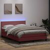 vidaXL Boxspringbett mit Matratze & LED Rosa 160x220 cm Samt