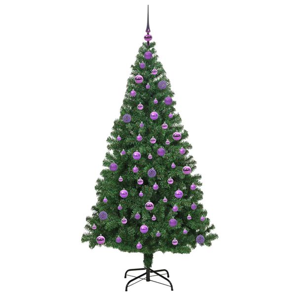 vidaXL K&uuml;nstlicher Weihnachtsbaum mit 300 LEDs mit St&auml;nder Gr&uuml;n 180 cm