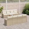 vidaXL Gartensofa-set mit Kissen 9 pcs Beige Poly-Rattan