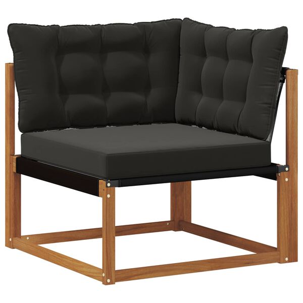 vidaXL Outdoor-Sofagarnitur mit Kissen 5 pcs Nat&uuml;rlich und Schwarz