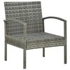 vidaXL 5-tlg. Garten-Lounge-Set mit Auflagen Poly Rattan Grau