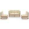 vidaXL 4-tlg. Garten-Lounge-Set mit Kissen Kiefer Massivholz