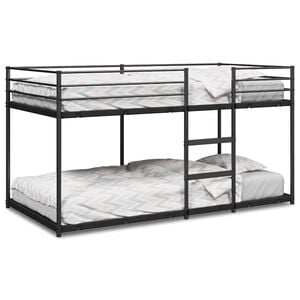 vidaXL Etagenbett ohne Matratze Schwarz 90x200 cm Stahl