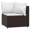 vidaXL Garten-Ecksofas mit Kissen 2 Stk. Braun Poly Rattan