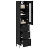 vidaXL Highboard Schwarz Eichen-Optik 34,5 x 34 x 180 cm Holzwerkstoff