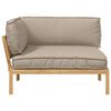 vidaXL Sofa Set mit Kissen Taupe 133 x 92 x 69 cm Massivholz Akazie