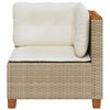 vidaXL Garten-Ecksofa mit Kissen Beige Poly Rattan