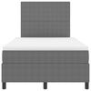 vidaXL LED Boxspringbett Hellgrau und Wei&szlig; 120 x 190 cm Cordstoff