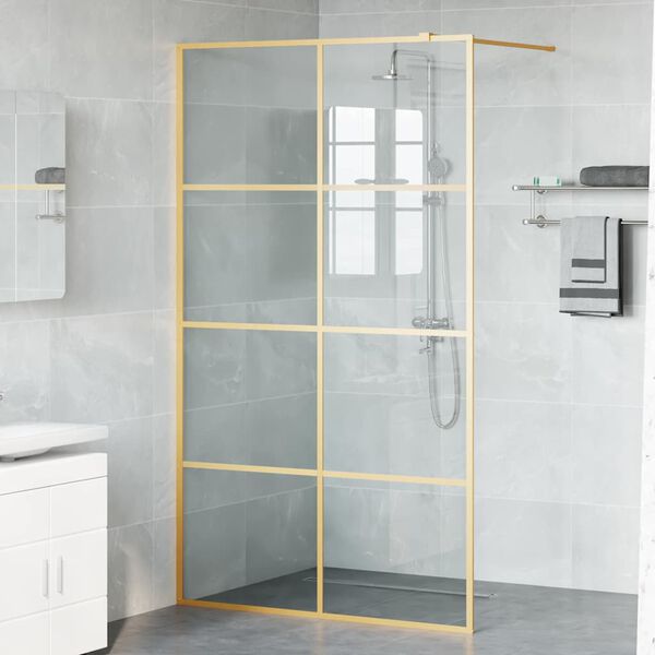 vidaXL Walk-in Duschwand Gold 115 x 195 cm Geh&auml;rtetes Glas