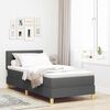 vidaXL Boxspringbett mit Matratze Dunkelgrau 90 x 190 cm Stoff