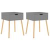 vidaXL Nachttische 2 Stk. Grau 40x40x56 cm Holzwerkstoff