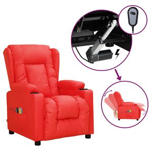 vidaXL Massagesessel Elektrisch Rot Kunstleder