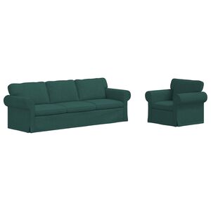 vidaXL Sofa 2 pcs Dunkelgr&uuml;n 245 x 82 x 80 cm Stoff