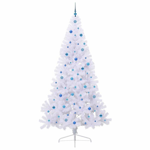 vidaXL Künstlicher Weihnachtsbaum Weiß 240 cm PVC und Stahl
