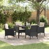 vidaXL Garten Essgruppe mit Kissen 5 pcs Schwarz Poly-Rattan