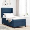 vidaXL Boxspringbett mit Matratze mit Kopfteil Blau 90 x 200 cm Stoff