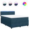vidaXL Boxspringbett mit Matratze Blau 140x200 cm Samt