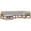 vidaXL Outdoor-Sofagarnitur mit Kissen 6 pcs Nat&uuml;rlich und Hellgrau