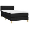 vidaXL Boxspringbett mit Matratze Schwarz 90x190 cm Stoff