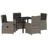 vidaXL Garten Essgruppe 5 pcs Grau Poly-Rattan