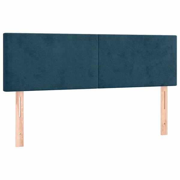 vidaXL Kopfteile 2 Stk. Dunkelblau 72x5x78/88 cm Samt