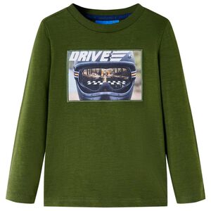 vidaXL Kinder-Langarmshirt Dunkles Khaki 104