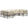 vidaXL 6-tlg. Garten-Lounge-Set mit Kissen Anthrazit Poly Rattan