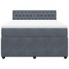 vidaXL Boxspringbett mit Matratze Dunkelgrau 140x190 cm Samt