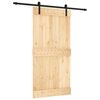 vidaXL Schiebet&uuml;r Nat&uuml;rlich und Schwarz 100 x 210 cm Massivkiefer