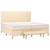 vidaXL Boxspringbett mit Matratze Creme 200x200 cm Stoff
