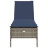 vidaXL Sonnenliege mit Kissen Grau Poly Rattan