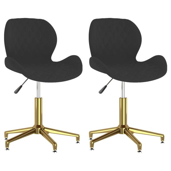 vidaXL Esszimmerst&uuml;hle 2 Stk. Drehbar Schwarz Samt