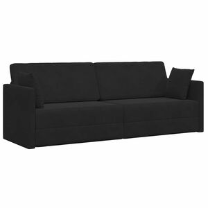 vidaXL Boden-Sofa-Bett 200cm Schwarz Samt