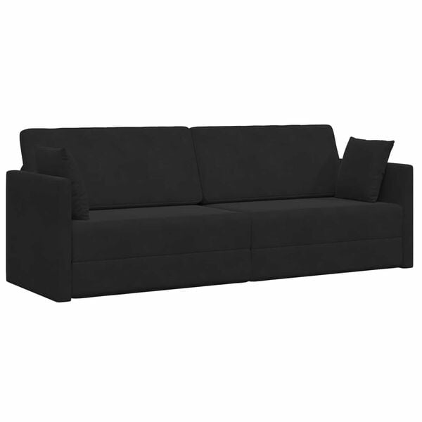 vidaXL Boden-Sofa-Bett 200cm Schwarz Samt