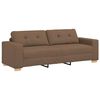 vidaXL Sofa 3 pcs Braun Leinenmischgewebe