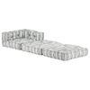 vidaXL Modularer Pouf Grau Gestreift Stoff