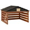 vidaXL M&auml;hroboter-Garage Schwarz und Braun 78x74x54 cm Tannenholz