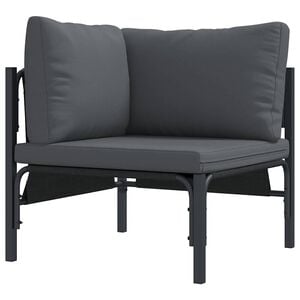 vidaXL Gartenm&ouml;bel mit Kissen Anthrazit 80 x 80 x 71 cm Stahl