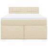 vidaXL Boxspringbett mit Matratze Creme 140x200 cm Stoff