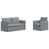 vidaXL Sofa 2 pcs Hellgrau 196 x 82 x 85 cm Stoff
